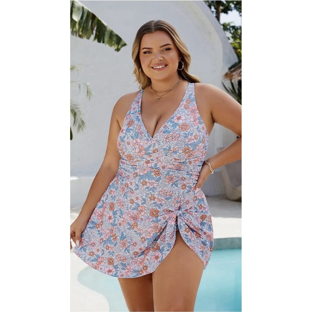 Blooming Jelly Girly Floral Slimming 1-PC Bathing Suit Skirt Women's 3XL/16 NWT